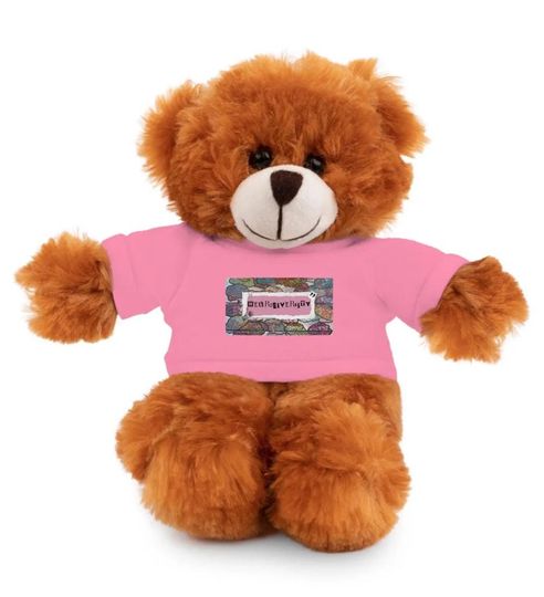 A multi-item listing with neurodiverse stuffed animals with tee