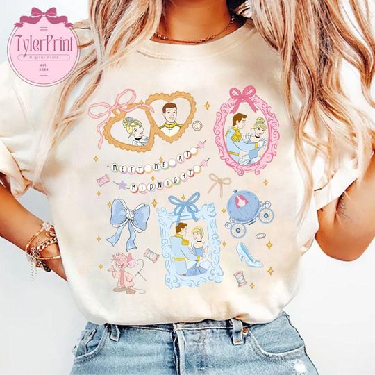 Retro Coquette Disney Princess Shirt, Cinde Baby Tee Crop Top, Meet Me At Midnight, Disney Bracelets Shirt, Princess Locket Baby Tee