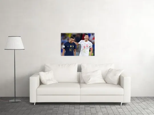 Kylian Mbappe Robert Lewandowski World Cup Wall Art Home Decor - POSTER