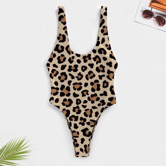 High-Cut One Piece Swimsuit Animal Print