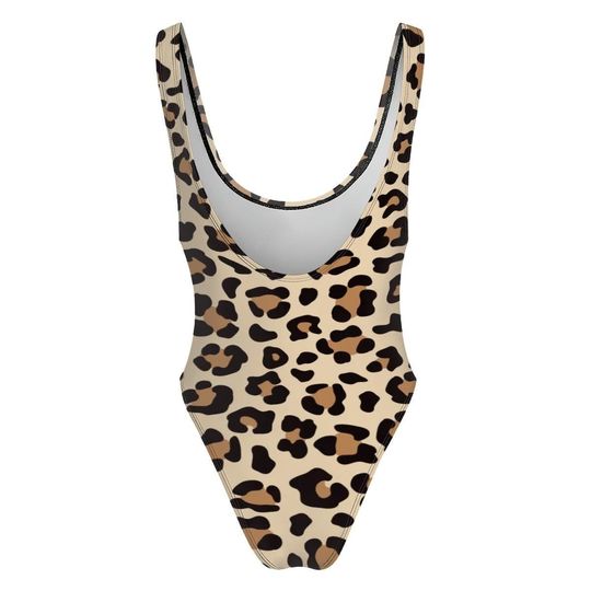 High-Cut One Piece Swimsuit Animal Print