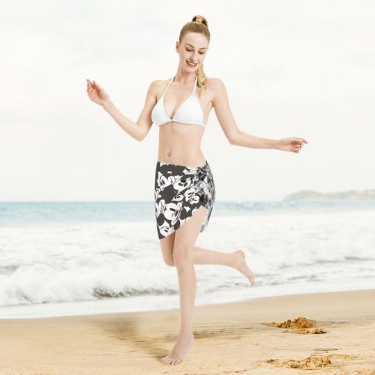 Women Mickey Friends Beach Sarong Bathing Suit Wrap Skirt Sheer Bikini Swimsuit Cover Postal Service for Swimwear