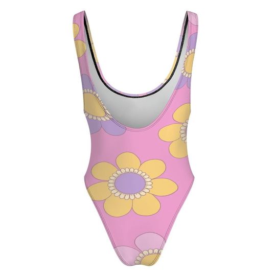 High-Cut One Piece Swimsuit Floral