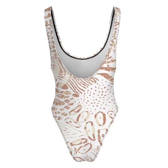 High-Cut One Piece Swimsuit Animal Print