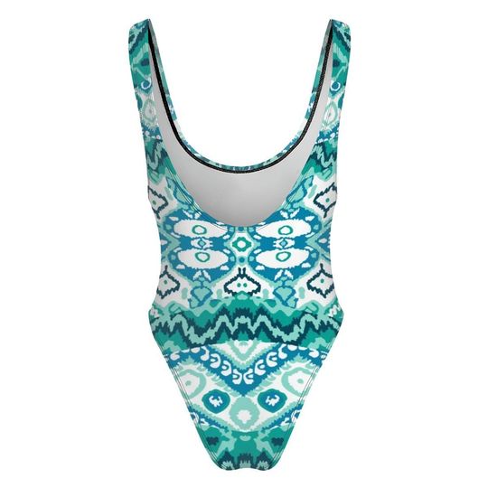 High-Cut One Piece Swimsuit Patterned