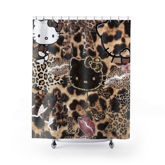 Hello Kitty Leopard Print Shower Curtain
