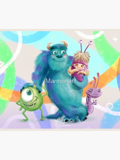 Monsters Inc Fanart Throw Blanket