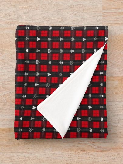 Kingdom Hearts III - Flannel Pattern (Red) Throw Blanket
