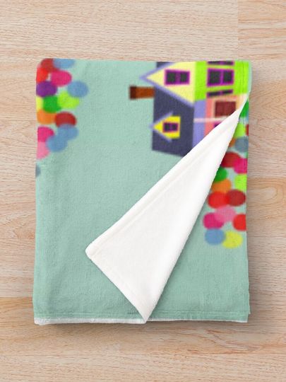 house with balloons Throw Blanket
