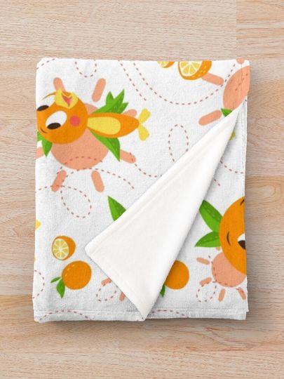 Hello Sunshine! - Orange Bird (white background) Throw Blanket