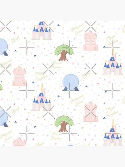 Four Magic Kingdoms Pattern Pillow