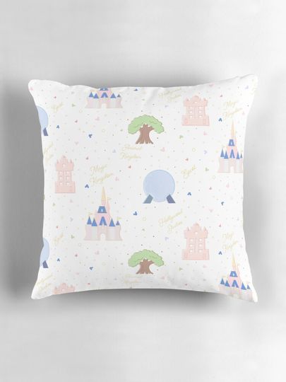 Four Magic Kingdoms Pattern Pillow