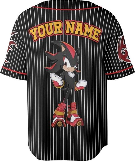 Personalized Sonic Shadow The Hedgehog Badass Jersey, Custom Sonic Jersey, Sonic Birthday Gift