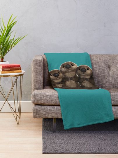 Otters from Finding Dory Throw Blanket