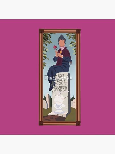 Minimalist Old Woman Haunted Mansion Portrait Pillow