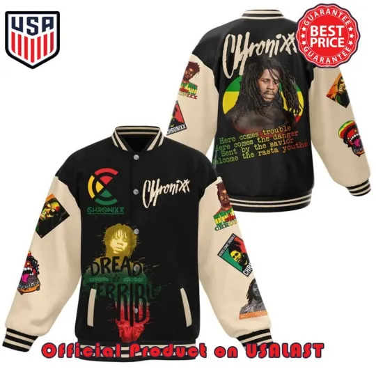 Chronixx Dread And Terrible Album Baseball Jacket