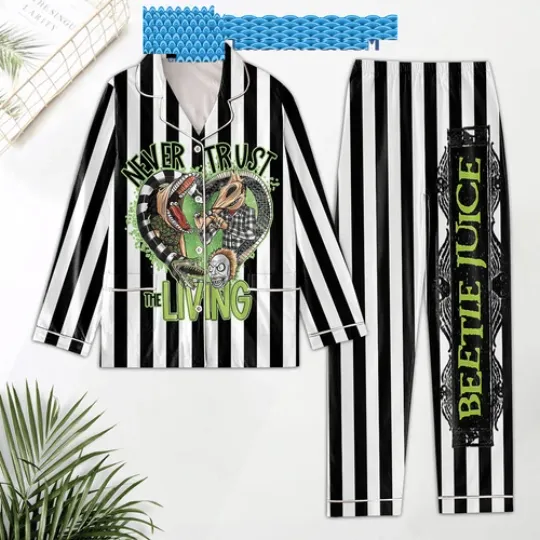 Beetle Juice Never Trust Th3 Living Pajamas Set