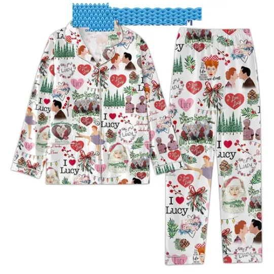 I Love Lucy Dear S@nta We Can Splain Pajamas Set