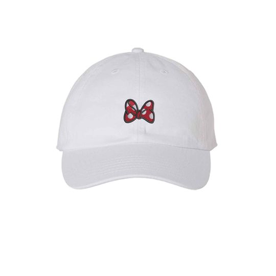 Minnie Mouse Bow embroidered Hat Polka Dot Mouse Bow Magic Kingdom, Disney Trip cap