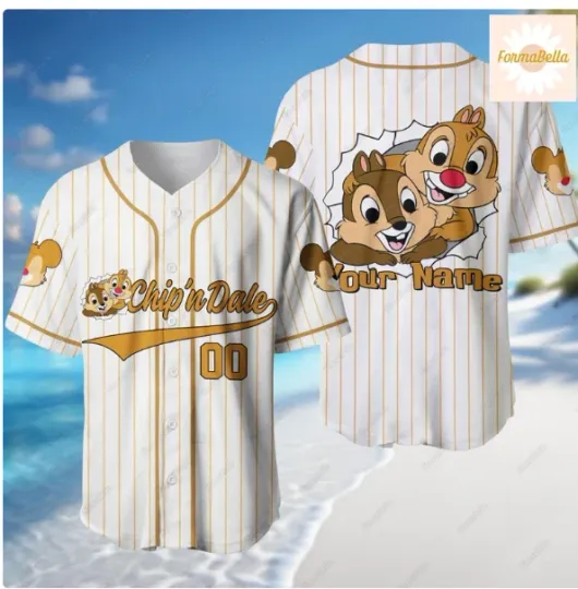 Halloween Personalize Chip And Dale 3D Baseball Jersey Shirt