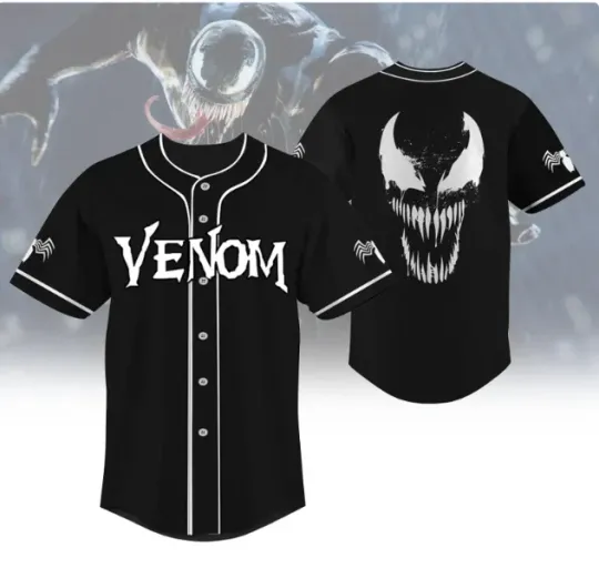 Halloween Venom 3D Baseball Jersey Shirt