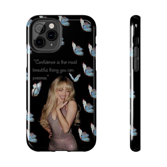 Tough Phone Cases - Sabrina Carpenter Inspirational Butterfly Design, Quote Phone Cover, Protective Case, Artist Phone Case