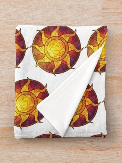 Stained Glass Tangled Sun Throw Blanket