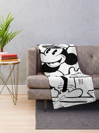 Steamboat Willie Poster Throw Blanket