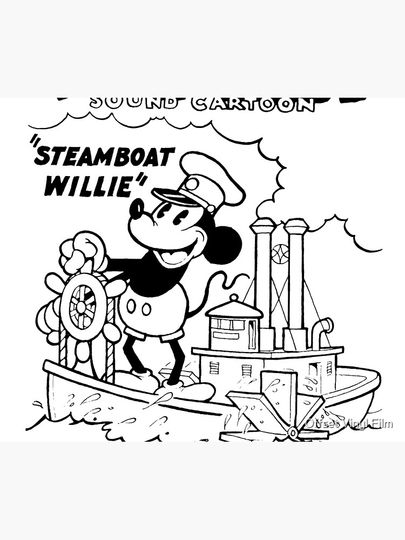 Steamboat Willie Poster Throw Blanket