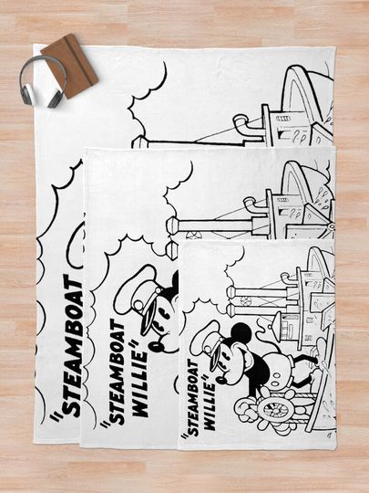 Steamboat Willie Poster Throw Blanket