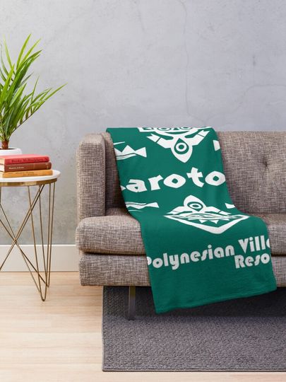 Polynesian Village Resort Rarotonga Logo Throw Blanket