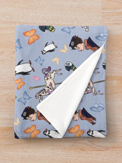Mary Poppins Pattern Throw Blanket