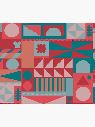 "it's a small world" Pattern (cherry palette) Throw Blanket