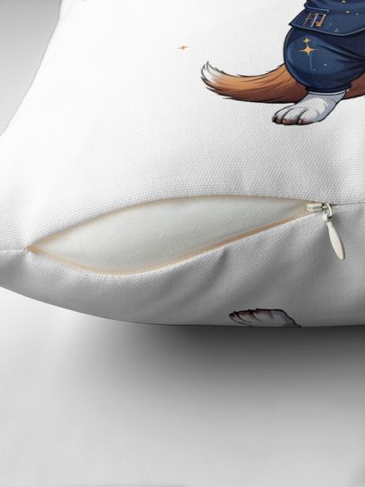 Corgi Avenger Vision Corgi: Canine Hero in Synthezoid Mode Pillow