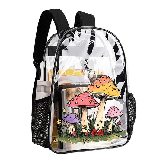 Spring Mushroom, Transparent Backpack, See Through Rucksack