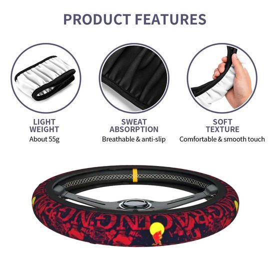 Red Bulls Car Steering Wheel Cover