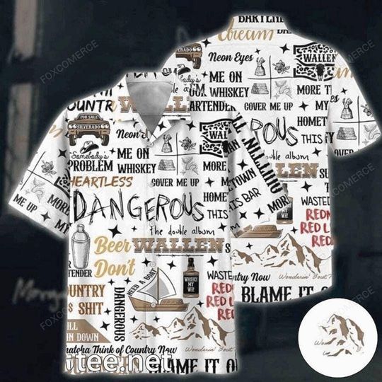 Wallen Songs Pattern 3D Hawaiian Shirt Country Fan Gift