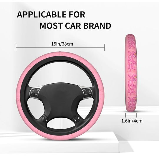 Car Steering Wheel Cover Pink-Panthers