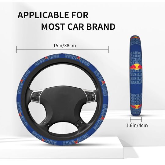 Car Steering Wheel Cover Red Bulls