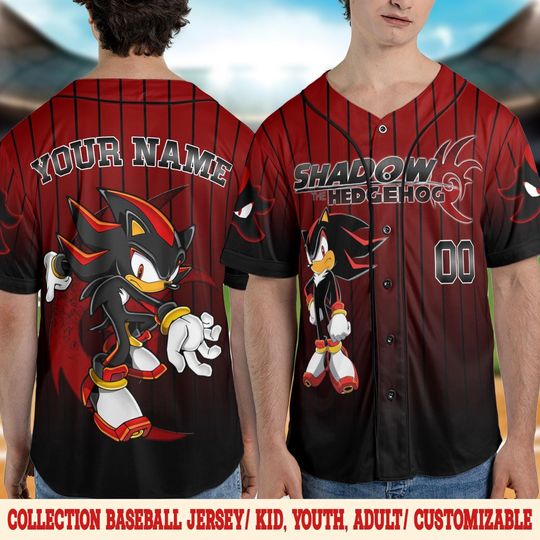 Personalize Sonic Shadow The Hedgehog Jersey, Custom Sonic Jersey, Funny Sonic Party Shirt, Sonic Birthday Gift