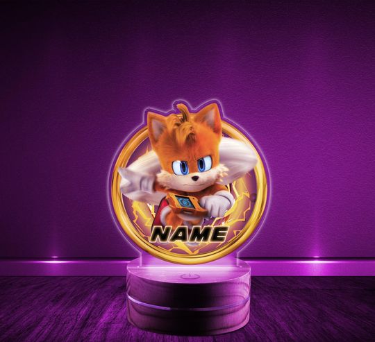 Personalized Sonic Hedgehog LED Night Light, LED Lamp, Personalized Gift, Color LED Night Light Lamp