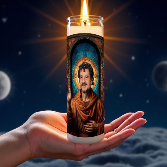 Pedro Pascal Prayer Candle, Celebrity Saint Prayer Candle