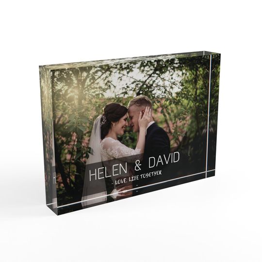 Personalized Acrylic Photo Block | Custom Memory Keepsake | Wedding, Anniversary & Home Decor Gift