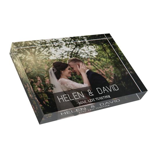 Personalized Acrylic Photo Block | Custom Memory Keepsake | Wedding, Anniversary & Home Decor Gift