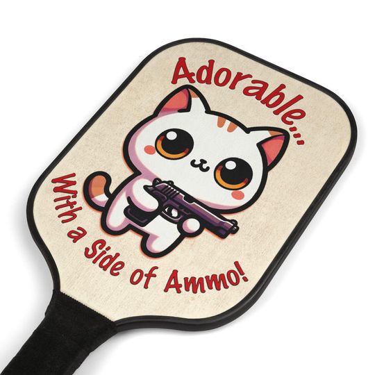 Kawaii Cat with gun Pickleball Kit