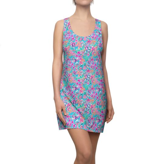 Bright Tropical Bloom - Goofy & Pluto - Women's Racerback Dress
