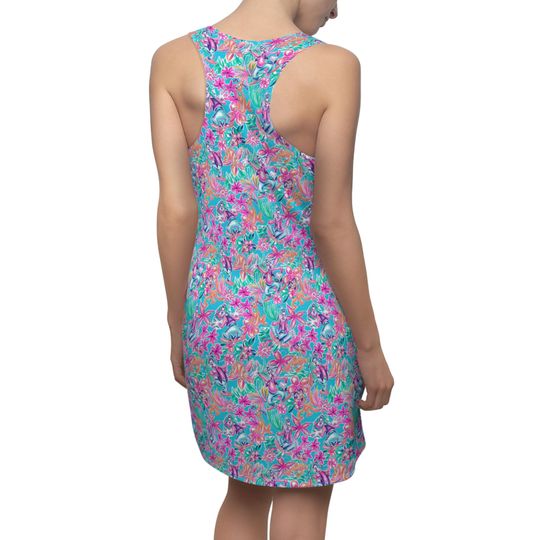 Bright Tropical Bloom - Goofy & Pluto - Women's Racerback Dress