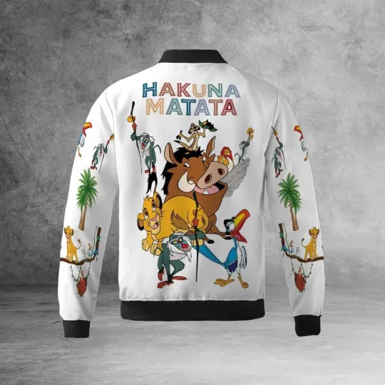 Lion King Hakuna Matata Animal Kingdom Printed Unisex Bomber Jacket