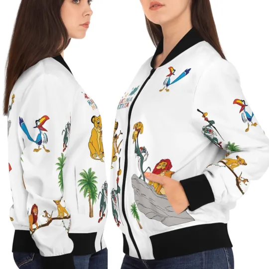 Lion King Hakuna Matata Animal Kingdom Printed Unisex Bomber Jacket