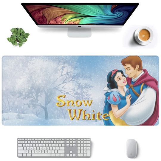 Snow White Desk Mat Suitable for Gamers, Content Creators, and Others